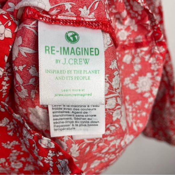 J Crew Red Button Down Shirt Liberty Fabrics 0 - Picture 7 of 8